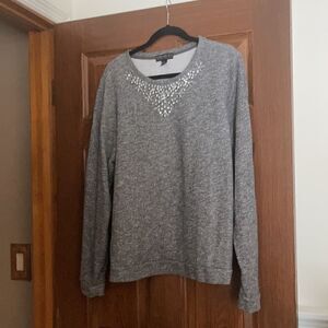 Bling Around the Neck Crew Sweatshirt